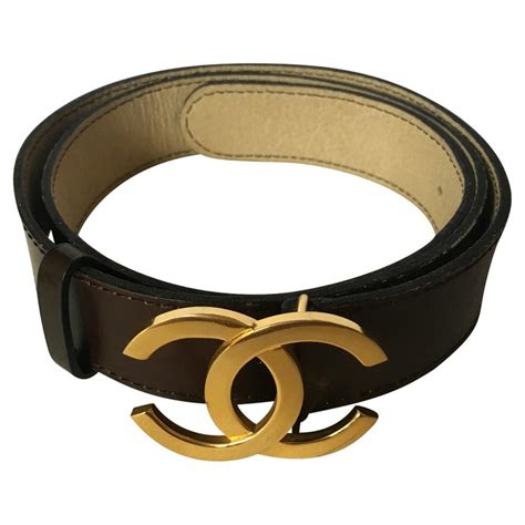 womens thin brown belt chanel|Chanel boutique belts.